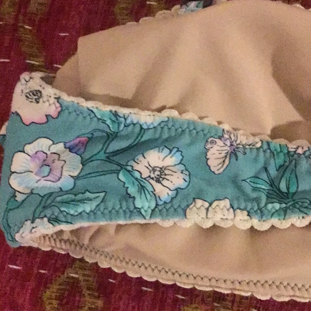 EUC SPELL Flower Child Floral Bikini Top Bandeau W TIES  Sz small - Picture 8 of 11